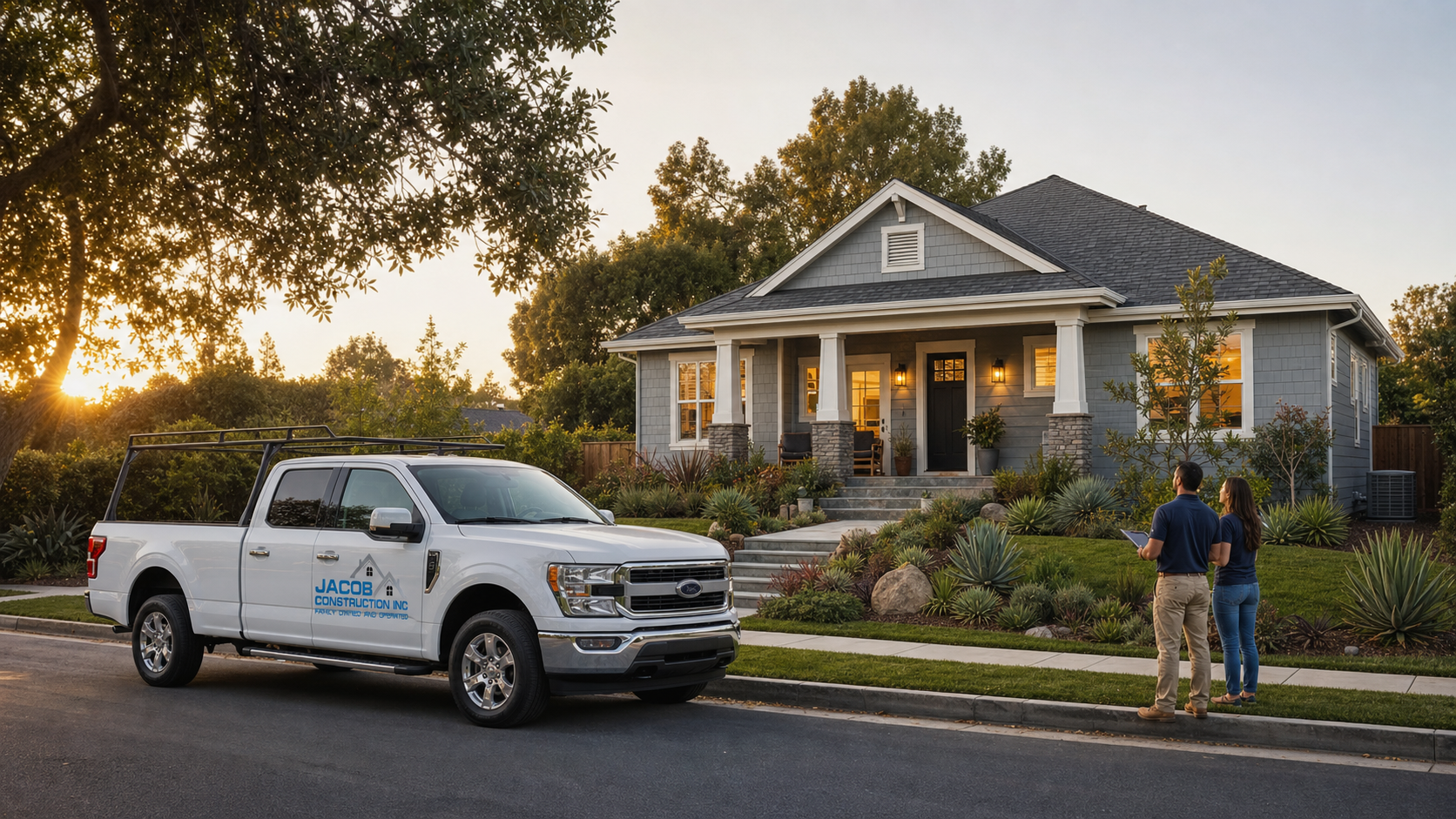 Jacob Construction truck outside a Bay Area home during a home assessment