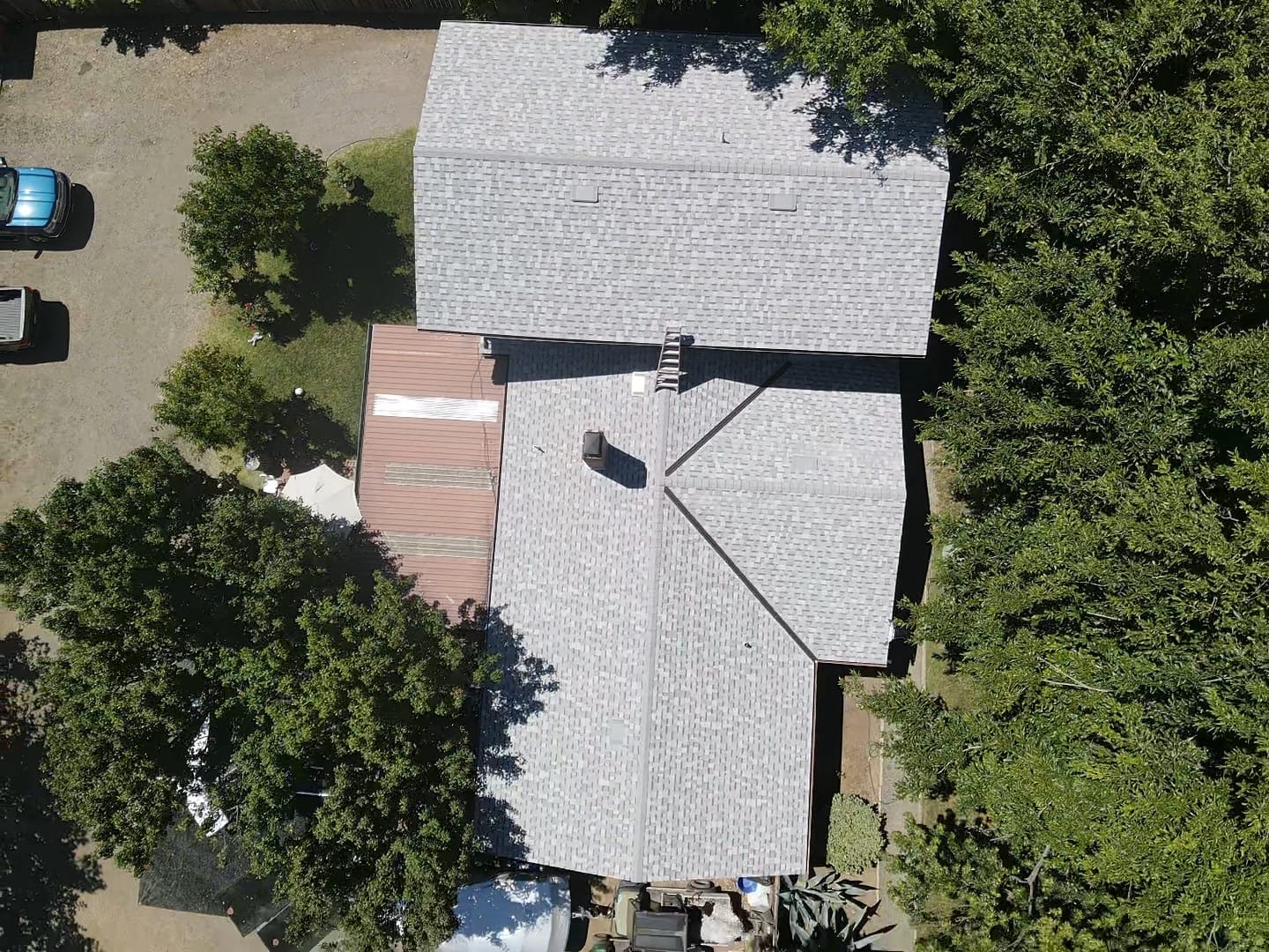 The house's new shingle roof in Vacaville, seen from above